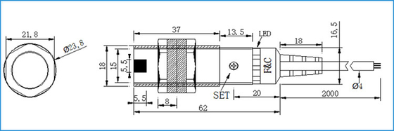 Ретро-отражательный цилиндрический светоэлектрический тип переключатель рефлектора НПН датчиков М18 2М воспринимая
